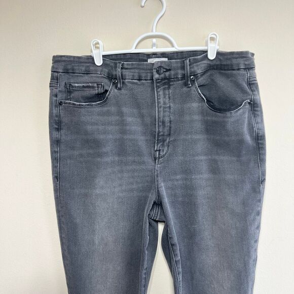 Good American Gray Good Waist Crop Jeans 20 Plus Size Women - Picture 2 of 11
